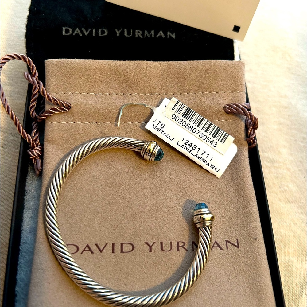 David Yurman
Cable Classics Bracelet with Silver and Gold Topez Blue